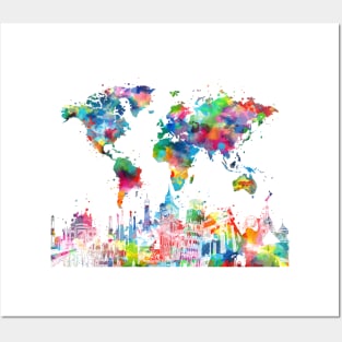 world map Posters and Art